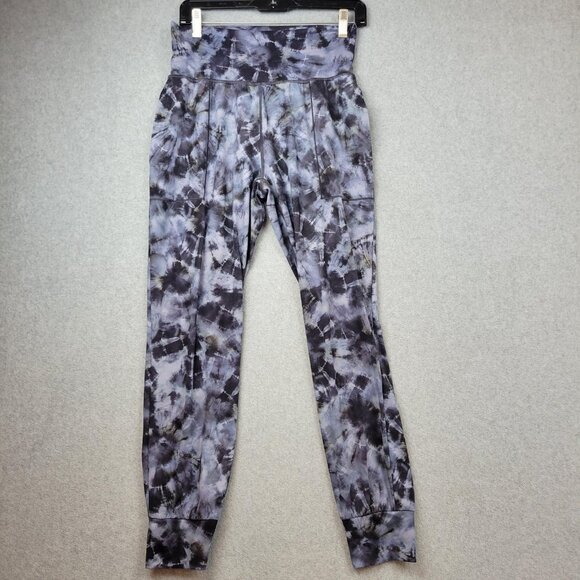 Athleta Salutation Jogger Pants Womens Small High Rise Printed Tie Dye Pockets - Picture 1 of 15